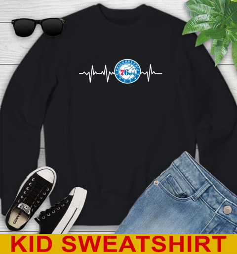 Philadelphia 76ers NBA Basketball Heart Beat Shirt Youth Sweatshirt