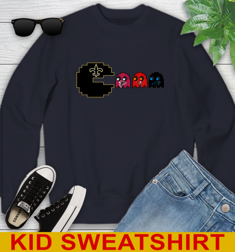 New Orleans Saints NFL Football Pac Man Champion Youth Sweatshirt 3
