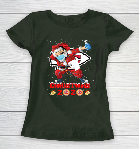Kansas City Chiefs Funny Santa Claus Dabbing Christmas 2020 NFL Women's T-Shirt 4