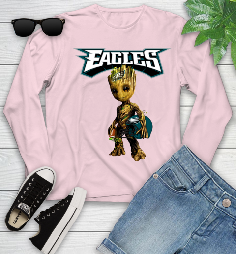 Philadelphia Eagles NFL Football Groot Marvel Guardians Of The Galaxy Youth Long Sleeve 10