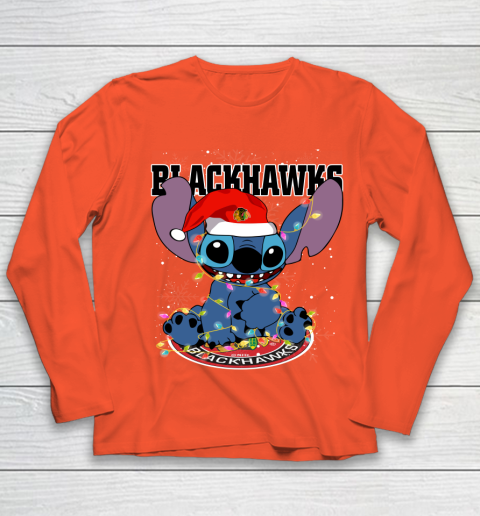 Chicago Blackhawks NHL Hockey noel stitch Christmas Youth Long Sleeve 2