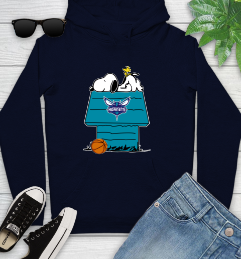 Charlotte Hornets NBA Basketball Snoopy Woodstock The Peanuts Movie Youth Hoodie 4