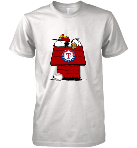 Texas Rangers Snoopy And Woodstock Resting Together MLB Premium Men's T-Shirt