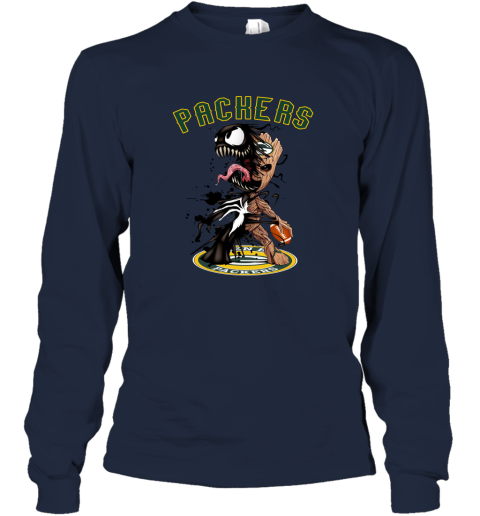 NFL Green Bay Packers Football Venom Groot Guardians Of The Galaxy 6QrEVzzJ61R long sleeve tee 14 95 151514 front navy