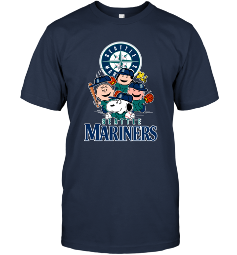 MLB Seattle Mariners Snoopy Charlie Brown Woodstock The Peanuts Movie Baseball  T Shirt_000 Youth T-Shirt