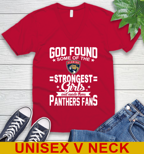 Florida Panthers NHL Football God Found Some Of The Strongest Girls Adoring Fans V-Neck T-Shirt 6