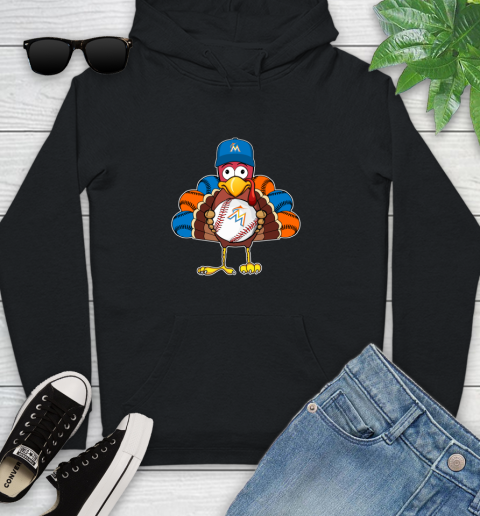 Miami Marlins Turkey thanksgiving Youth Hoodie 2