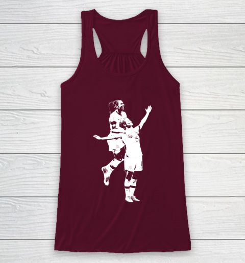 Megan Rapinoe and Alex Morgan Victory Pose  The White Stencil Racerback Tank 2