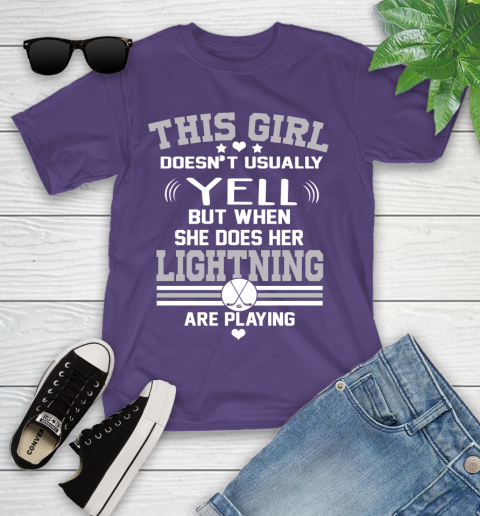 Tampa Bay Lightning NHL Hockey I Yell When My Team Is Playing Youth T-Shirt 3