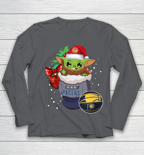 Indiana Pacers Christmas Baby Yoda Star Wars Funny Happy NBA Youth Long Sleeve 8