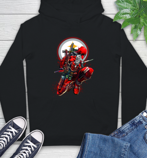 NFL Deadpool Marvel Comics Sports Football Pittsburgh Steelers Hoodie 2