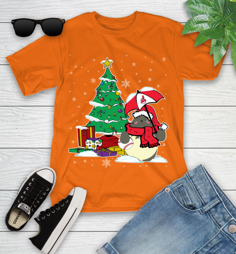 Cleveland Indians MLB Baseball Cute Tonari No Totoro Christmas Sports Youth T-Shirt 9