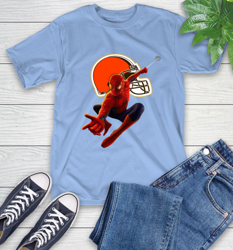 NFL Spider Man Avengers Endgame Football Cleveland Browns T-Shirt 11