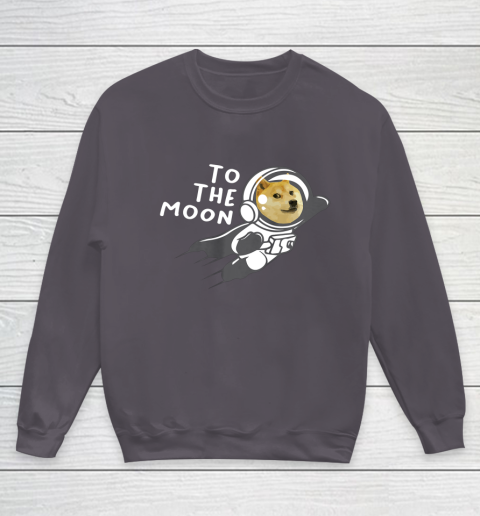 Dogecoin to the Moon Shirt Hodl Doge Coin Crypto Currency Youth Sweatshirt 5