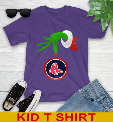 Boston Red Sox Grinch Merry Christmas MLB Baseball Youth T-Shirt 4