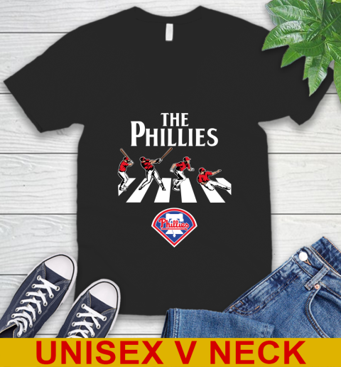 MLB Baseball Philadelphia Phillies The Beatles Rock Band Shirt V-Neck T- Shirt