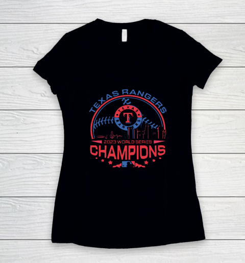 Texas Rangers 2023 World Series Champions Women's V-Neck T-Shirt