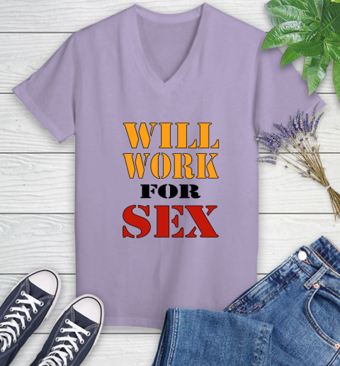 Miley Cyrus Will Work For Sex Women's V-Neck T-Shirt 9