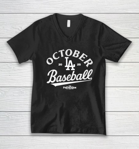 October Baseball LA Dodgers 2025 V-Neck T-Shirt