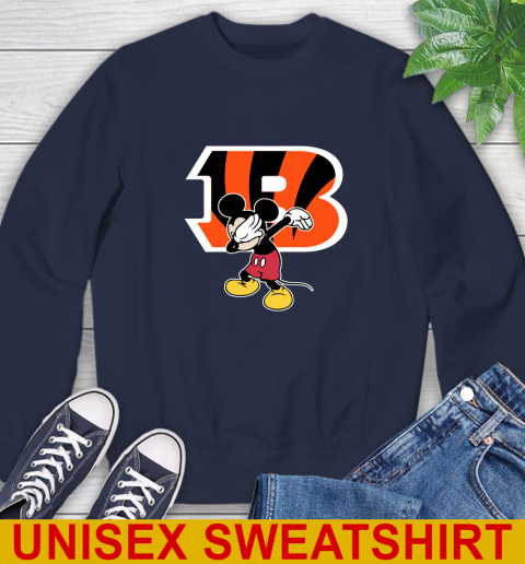 Cincinnati Bengals NFL Football Dabbing Mickey Disney Sports Sweatshirt 3