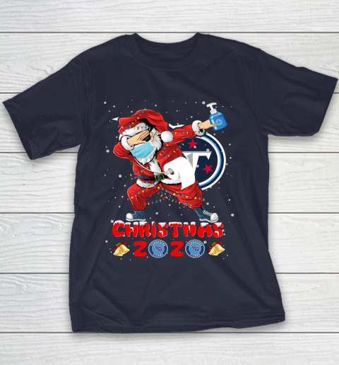 Tennessee Titans Funny Santa Claus Dabbing Christmas 2020 NFL Youth T-Shirt 2