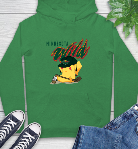 NHL Pikachu Hockey Sports Minnesota Wild Hoodie 8