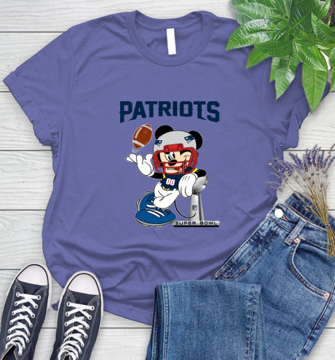 NFL New England Patriots Mickey Mouse Disney Super Bowl Football T Shirt Women's T-Shirt 11