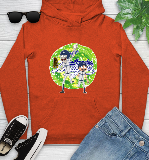 MLB Los Angeles Dodgers Rick And Morty Commissioner's Trophy Baseball Sports Youth Hoodie 5