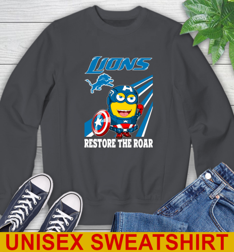 NFL Football Detroit Lions Captain America Marvel Avengers Minion Shirt Sweatshirt 7