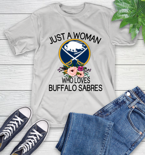 NHL Just A Woman Who Loves Buffalo Sabres Hockey Sports T-Shirt