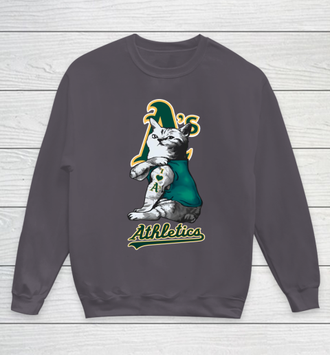 MLB Baseball My Cat Loves Oakland Athletics Youth Sweatshirt 5