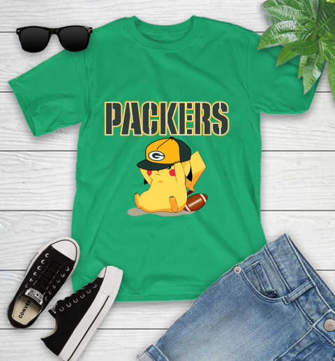 NFL Pikachu Football Sports Green Bay Packers Youth T-Shirt 6