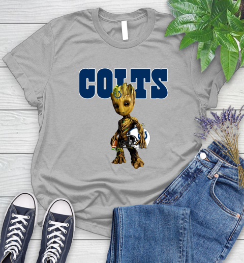 Indianapolis Colts NFL Football Groot Marvel Guardians Of The Galaxy Women's T-Shirt 5
