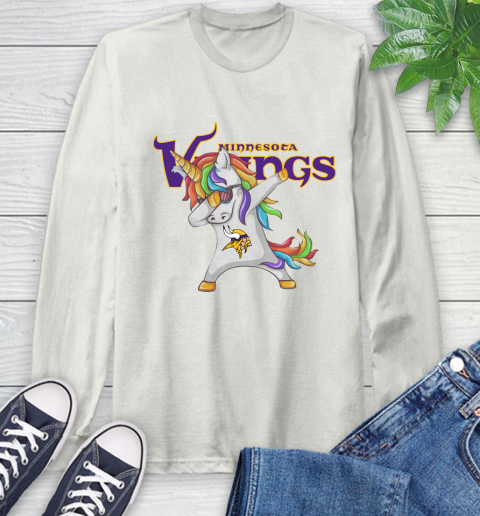 Minnesota Vikings NFL Football Funny Unicorn Dabbing Sports Long Sleeve T-Shirt 12