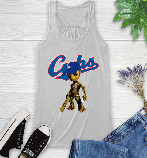 MLB Chicago Cubs Groot Guardians Of The Galaxy Baseball Racerback Tank
