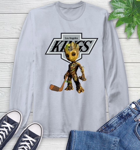 Los Angeles Kings NHL Hockey Groot Marvel Guardians Of The Galaxy Long Sleeve T-Shirt 6