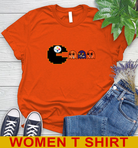 Pittsburgh Steelers NFL Football Pac Man Champion Women's T-Shirt 4