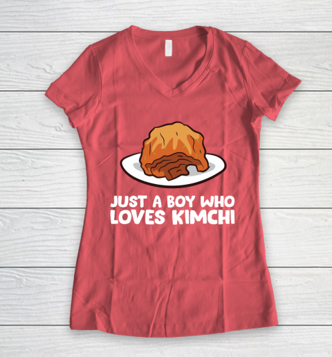 Just a Boy Who Loves Kimchis Funny Kimchi Women's V-Neck T-Shirt 4