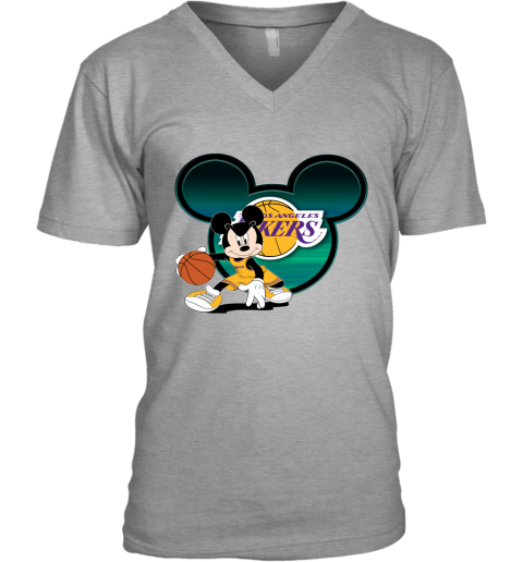 Los Angeles Lakers NBA Mickey Mouse Disney Gold Short Sleeve Shirt