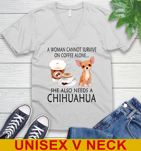 Women cannot survive on coffee alone she also need a cHIHUAHUA tshirt 43