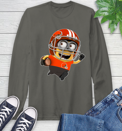 NFL Cleveland Browns Minions Disney Football Sports Long Sleeve T-Shirt 8