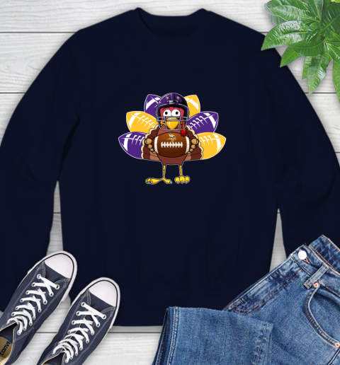 Minnesota Vikings Turkey Thanksgiving Day Sweatshirt 3