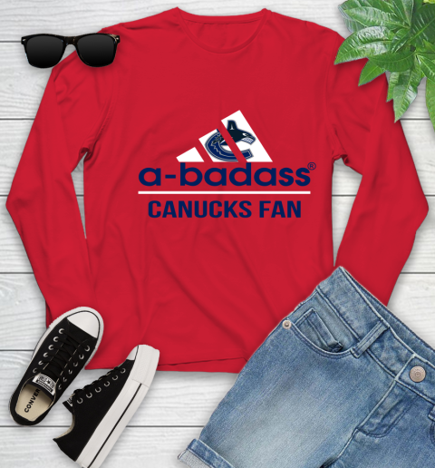 NHL A Badass Vancouver Canucks Fan Adidas Hockey Sports Youth Long Sleeve 11
