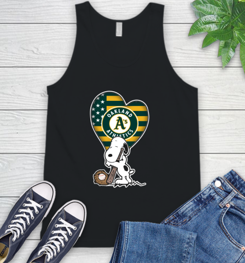 Oakland Athletics MLB Baseball The Peanuts Movie Adorable Snoopy Tank Top 2
