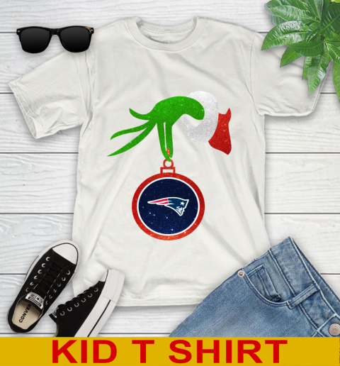 New England Patriots Grinch Merry Christmas NFL Football Youth T-Shirt