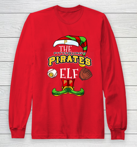 Pittsburgh Pirates Christmas ELF Funny MLB Long Sleeve T-Shirt 7