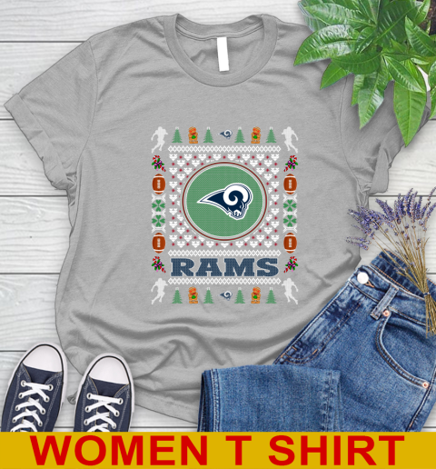 Los Angeles Rams Merry Christmas NFL Football Loyal Fan Women's T-Shirt 5