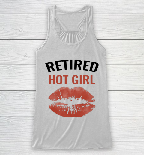Retired Hot Girl Red Lip Racerback Tank