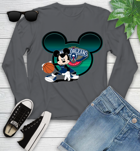 NBA New Orleans Pelicans Mickey Mouse Disney Basketball Youth Long Sleeve 8