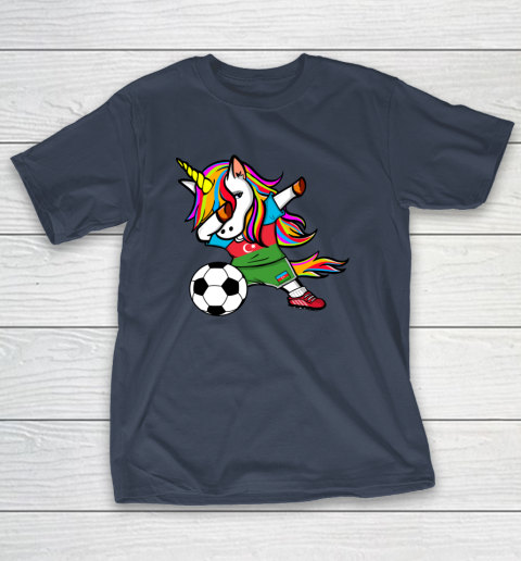 Dabbing Unicorn Azerbaijan Football Azerbaijani Flag Soccer T-Shirt 16